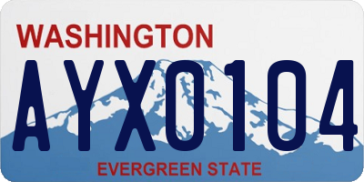 WA license plate AYX0104