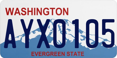 WA license plate AYX0105