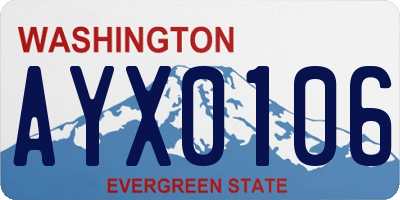 WA license plate AYX0106