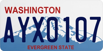 WA license plate AYX0107