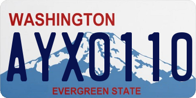 WA license plate AYX0110