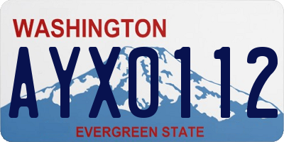 WA license plate AYX0112