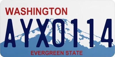 WA license plate AYX0114