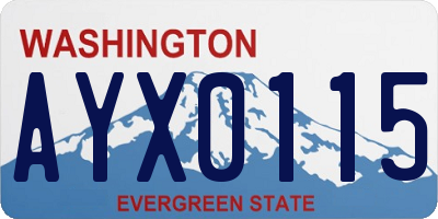 WA license plate AYX0115