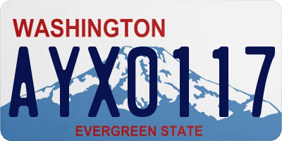 WA license plate AYX0117