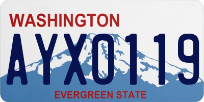 WA license plate AYX0119