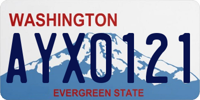 WA license plate AYX0121