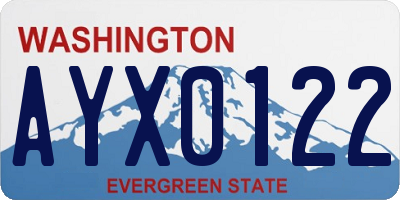 WA license plate AYX0122