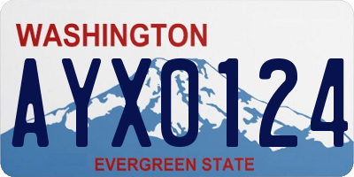 WA license plate AYX0124