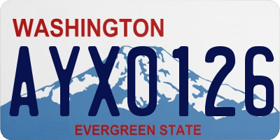 WA license plate AYX0126