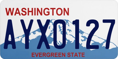 WA license plate AYX0127