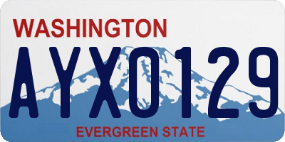 WA license plate AYX0129