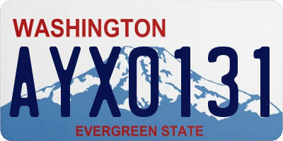 WA license plate AYX0131