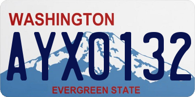 WA license plate AYX0132