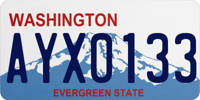 WA license plate AYX0133