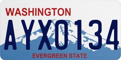 WA license plate AYX0134