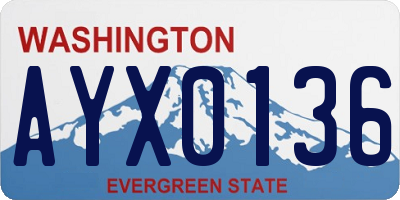 WA license plate AYX0136