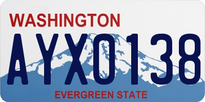 WA license plate AYX0138