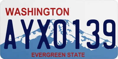 WA license plate AYX0139