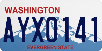 WA license plate AYX0141