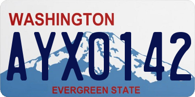 WA license plate AYX0142