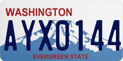 WA license plate AYX0144