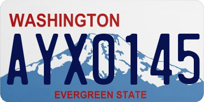 WA license plate AYX0145