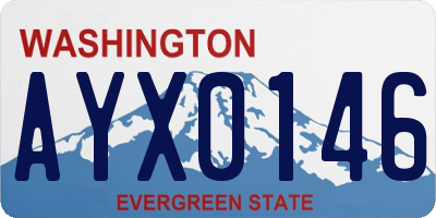 WA license plate AYX0146