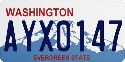 WA license plate AYX0147