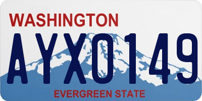 WA license plate AYX0149