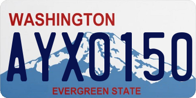 WA license plate AYX0150