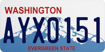 WA license plate AYX0151