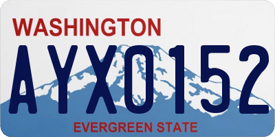 WA license plate AYX0152