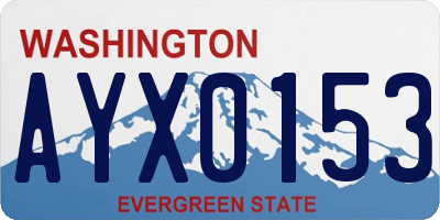 WA license plate AYX0153