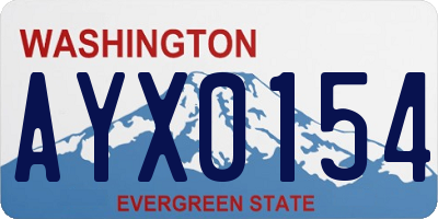 WA license plate AYX0154