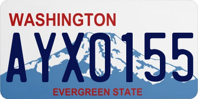 WA license plate AYX0155