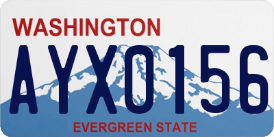 WA license plate AYX0156