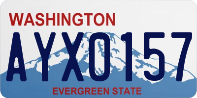 WA license plate AYX0157