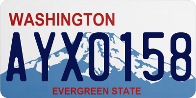 WA license plate AYX0158