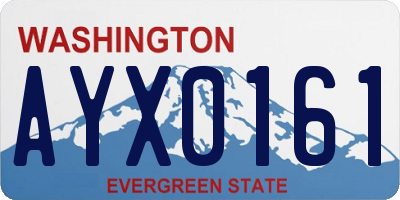 WA license plate AYX0161