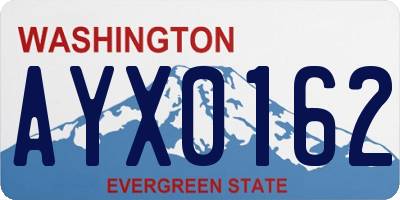 WA license plate AYX0162