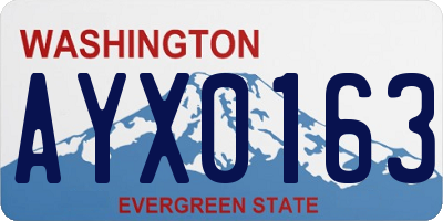 WA license plate AYX0163