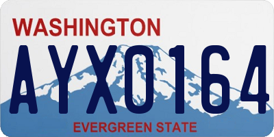 WA license plate AYX0164