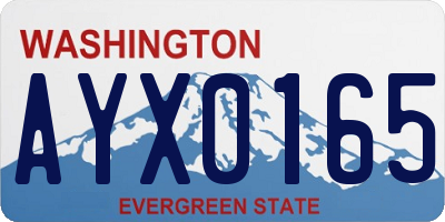 WA license plate AYX0165