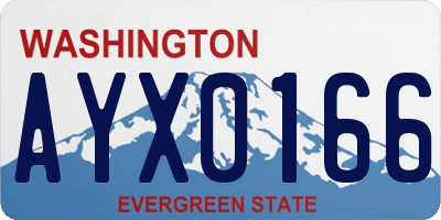 WA license plate AYX0166