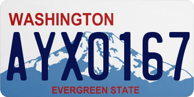 WA license plate AYX0167