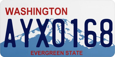 WA license plate AYX0168