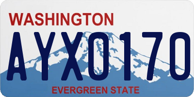 WA license plate AYX0170