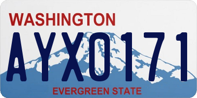 WA license plate AYX0171