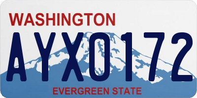 WA license plate AYX0172